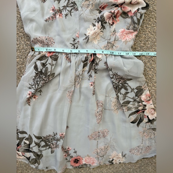 New Small Lulus Verona Light Blue Floral Off the Shoulder Lace Dress - Picture 14 of 17